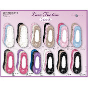 Ladies 3 Pack Lace Footies