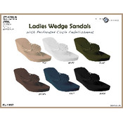 Ladies Wedge Sandals W/Perforated Embellished Thon