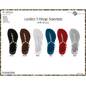 Ladies T-Strap Sandals W/ Studs