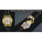 Women's  PictureFrame Watch w/Genuine Leather Band