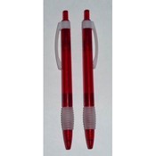 Blank Plastic Retractable Pen with Red Barrel