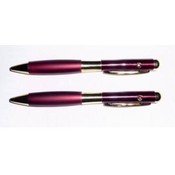 Blank Red and Gold Twist Action Metal Pen with LED