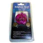 Clear Pink Apple Mini Mobile Phone LED Torch Light