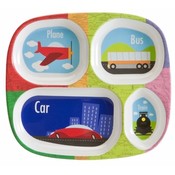 Melamine Divided Kids Plate-Transportation Design