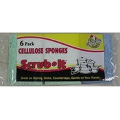6 Pk Scrub-It Cellulose Sponge
