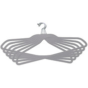 6 Pack Flocked Suit Hanger Grey(Case of 24)