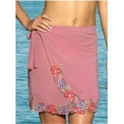 Junior Floral Embroidered Short Wrap Skirt