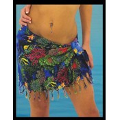 Short Rayon Sarong w/ Fringe Junior/Missy