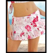 3-Tier Cotton Polynesian Print Mini Skirt
