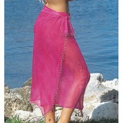 Sheer Marble Crepe Sarong w/ Beads