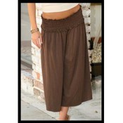 Brushed Rayon Smocked Waist Gaucho