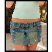 Embellished Denim Skirt