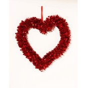 Valentine's Day Red Ribbon Wreath