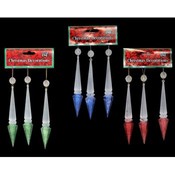 Frosted Glitter Icicle 5" Christmas Ornaments