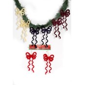 Flocked Bow Christmas Ornaments 2 Pack
