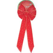 18" Red Velvet Christmas Bow With Glitter