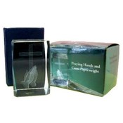 Praying Hands With Cross Paperweight