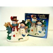 Snowmen Candle Holder With Votive Candle