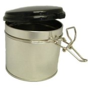 Silver Tin With Hinged Lid
