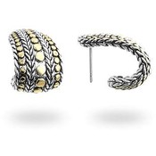 Designer Inspired Tutone Huggie Earring