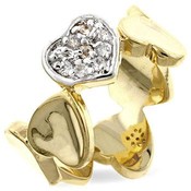 Tutone Heart Band Ring