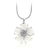 Nouveau Centerpiece Flower CZ Pendant