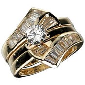 18K Gold Cubic Zirconia Engagement Set