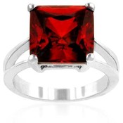 Garnet Gypsy CZ Ring