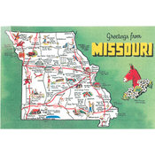 Missouri Postcard 12803 State Outline