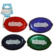 Colorado Keychain Coin Purse 2" X 3" Bubble 4 Asso