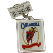 Oklahoma Keychain Lucite Bronco