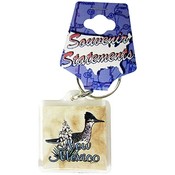 New Mexico Keychain Lucite Bird/Flower