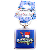 North Carolina Keychain Lucite Map/Flag
