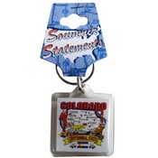Colorado Keychain Lucite State Map