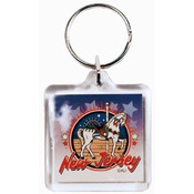 New Jersey Keychain Lucite 3 View