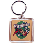 Virginia Keychain Lucite 3 View