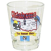Oklahoma Shot Glass 2.25H X 2" W State Map