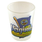 Virginia Shotglass Frosted Map/Flag