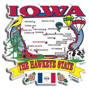 Iowa Magnet 2D State Map