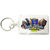 North Dakota Keychain Lucite Elements