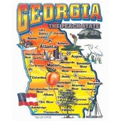 Georgia Adlt T Shirt State Map