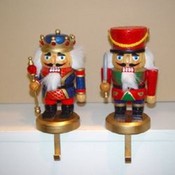 7" Wooden Nutcracker Stocking Hanger