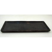 Rectangular Black Candle Holder Plate