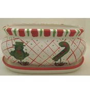 Hand Painted Ceramic Christmas Planters
