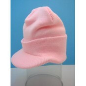 Winter Hats -Pink Visor Beanie