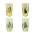 Hand-Painted Tall Glass Cat Tumblers (set of 4)