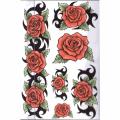 Temporary Tattoo: Passionate Rose Rhapsody