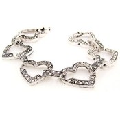 Marquisite Look Heart Bracelet