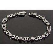 Double 'O' &amp; CZ Tennis Bracelet