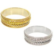 Braided Rhinestone Bangle Bracelet | Gold